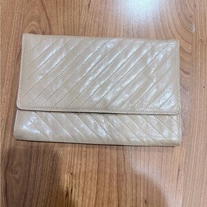 Elegant Cream Quilted Clutch